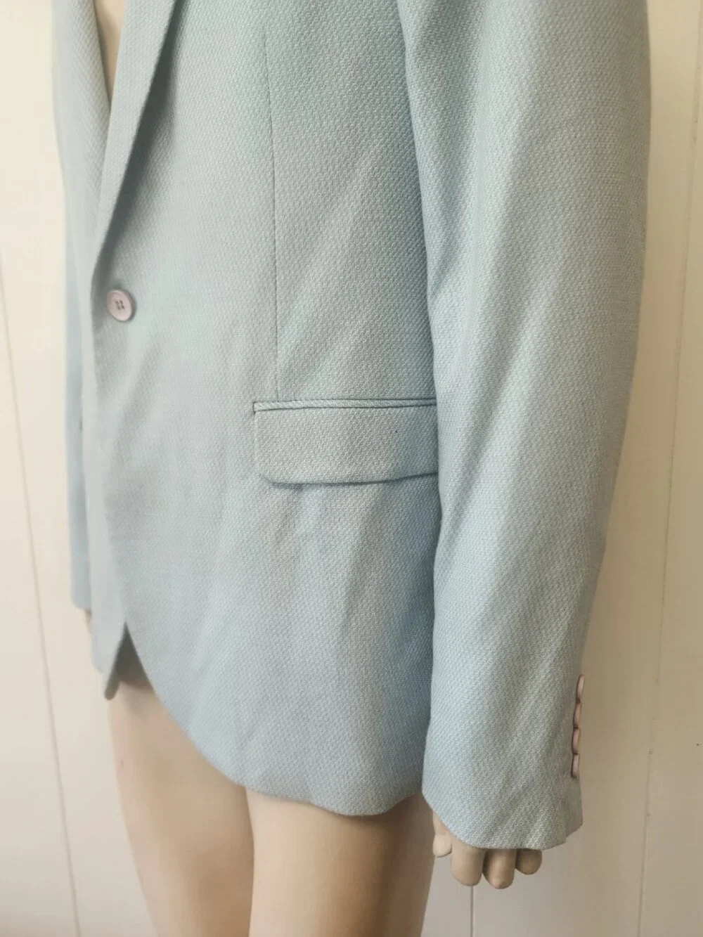 sky blue sport coat 42R men's soft flannel Efendi one button